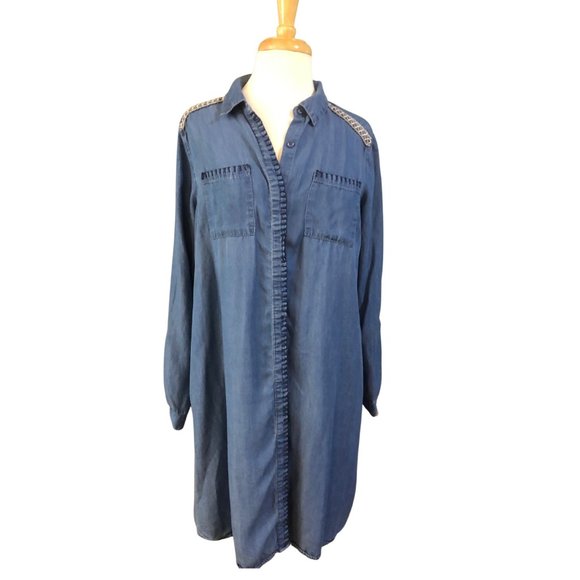 New Directions Size L Lightweight Denim Long Shirt, Dress or Jacket - Picture 1 of 5